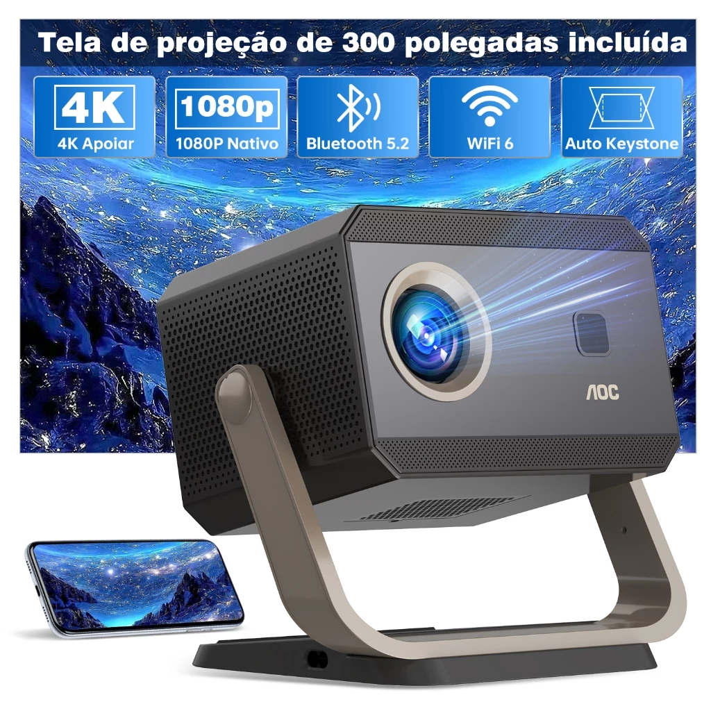 aoc-projetor-18000lumens-smart-android-9-projetor-4k-ultra-hd-hdmi-wifi-bluetooth-led-home-theater 1