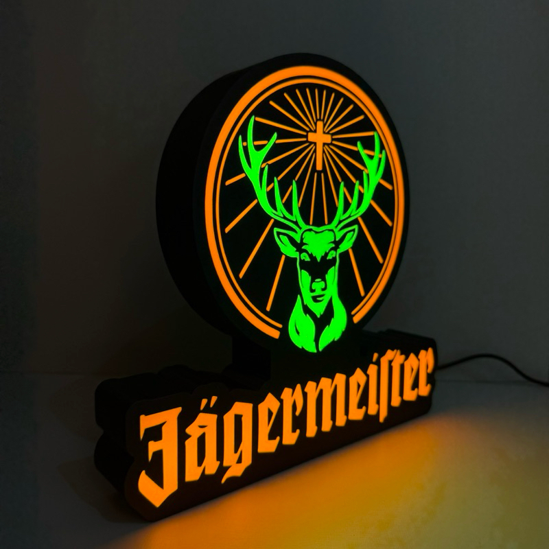 Luminária Decorativa LED para Bar e Pub Jägermeister com fonte