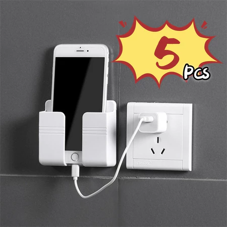 5 Pcs Adesivo Sem Furos Suporte De Parede Multifuncional Design Caixa De Armazenamento Controle Remoto Multiuso