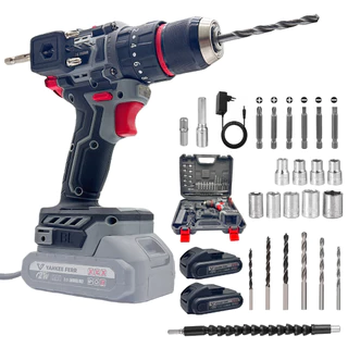 Kit Parafusadeira Furadeira Sem Fio 21V 85 NM Profissional (20+3) ajuste de torque Furadeira de impacto Elétrica Brushle