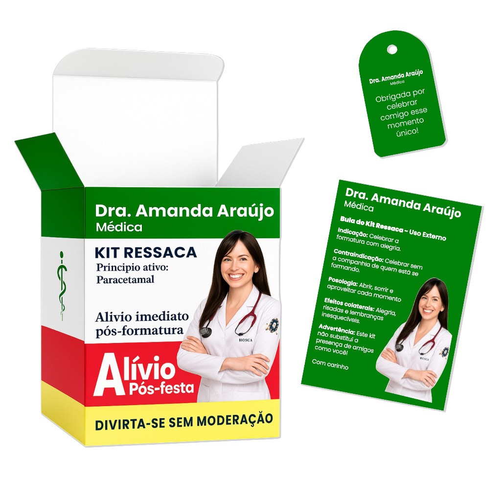 10 Kit Ressaca Personalizado Lembrancinhas de Formatura Caixinha + Tag ...