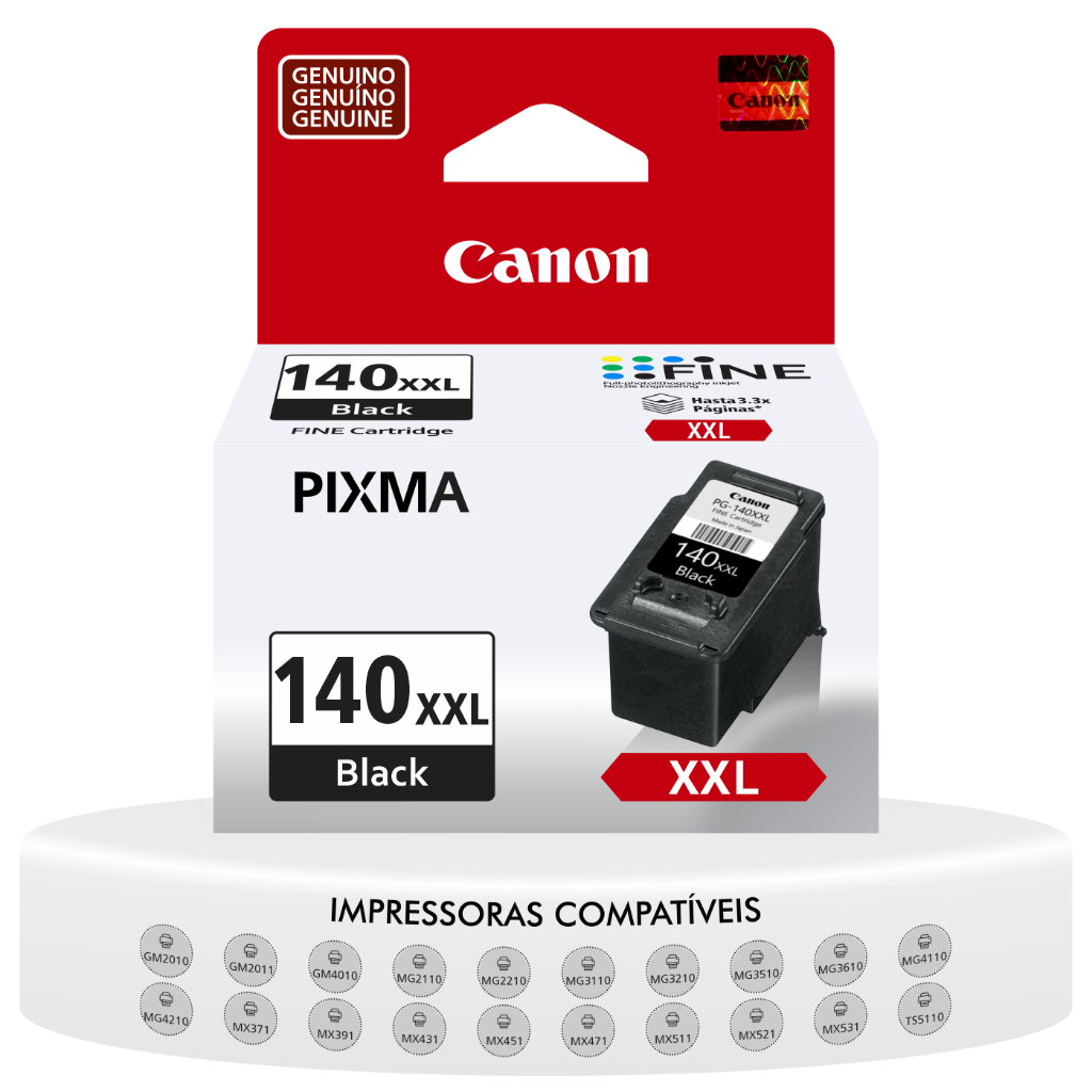 Cartucho de Tinta Canon PG-140 XXL PRETO Impressoras MG3510 MX391 MX471 ...