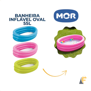 Piscina Inflável Oval 55L Banheira Infantil Diversão Verão Mor em Oferta na Shopee