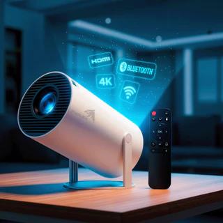 Projetor HY300 Portátil Smart Android 11 4K Ultra HD Wifi Bluetooth Alto Falante Embutido
