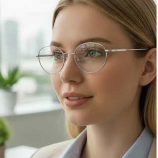 Armação Feminina OLHO GATO OVAL Metal Leve para Lentes de Grau