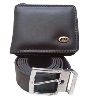 KIT CARTEIRA DE ZÍPER MASCULINA E CINTO SOCIAL