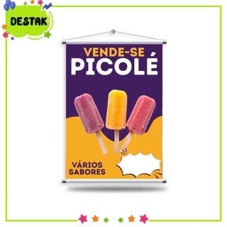 Banner para Picolé em Lona 440g com Brilho Durável Cores Vivas Resistente ao Sol e Chuva