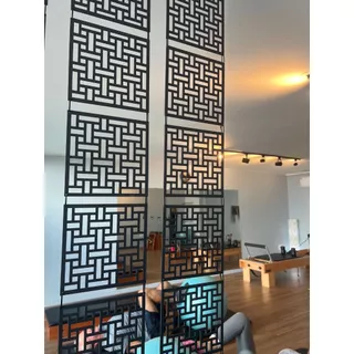 2 unid. Painel Diviória de Ambientes Tamanho Grande 50x50cm cada módulos preto fosco Decoração