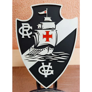 Quadro Vasco da Gama escudo de 1920 em MDF 3D Artesanal – 30cm x 22cm cupla face ou suporte de mesaom d