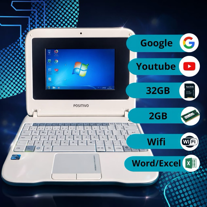 Netbook Positivo 2GB RAM 32GB memória