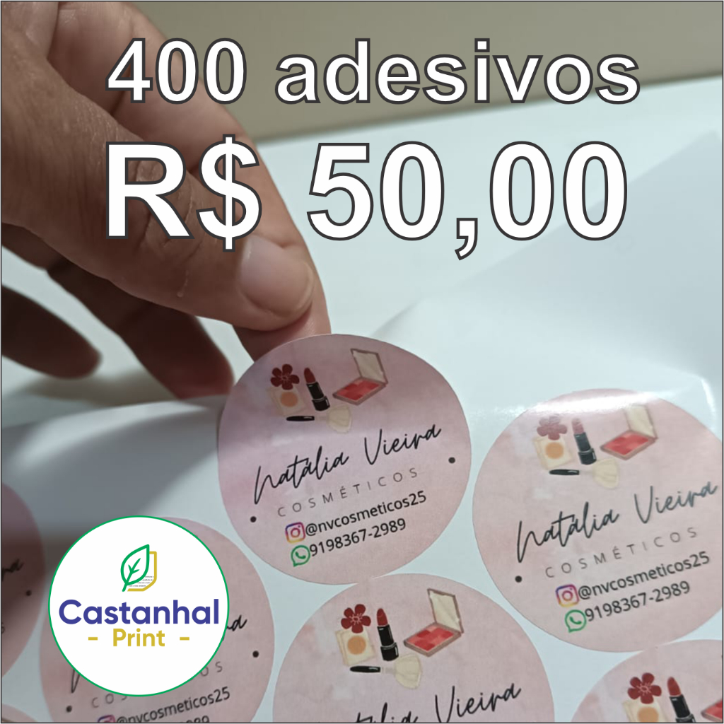 Adesivos Personalizados com sua marca [400 adesivos redondos de 4cm de ...