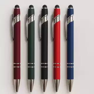 20un Caneta metalizada Emborrachada Personalizada Touch Qualidade Premium logo, frase, nomes Brindes 20un