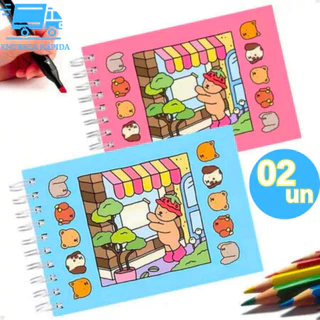 Livro de Colorir Infantil Cute com Espiral – Kit 2 Cadernos de Pintura Educativo em Oferta na Shopee