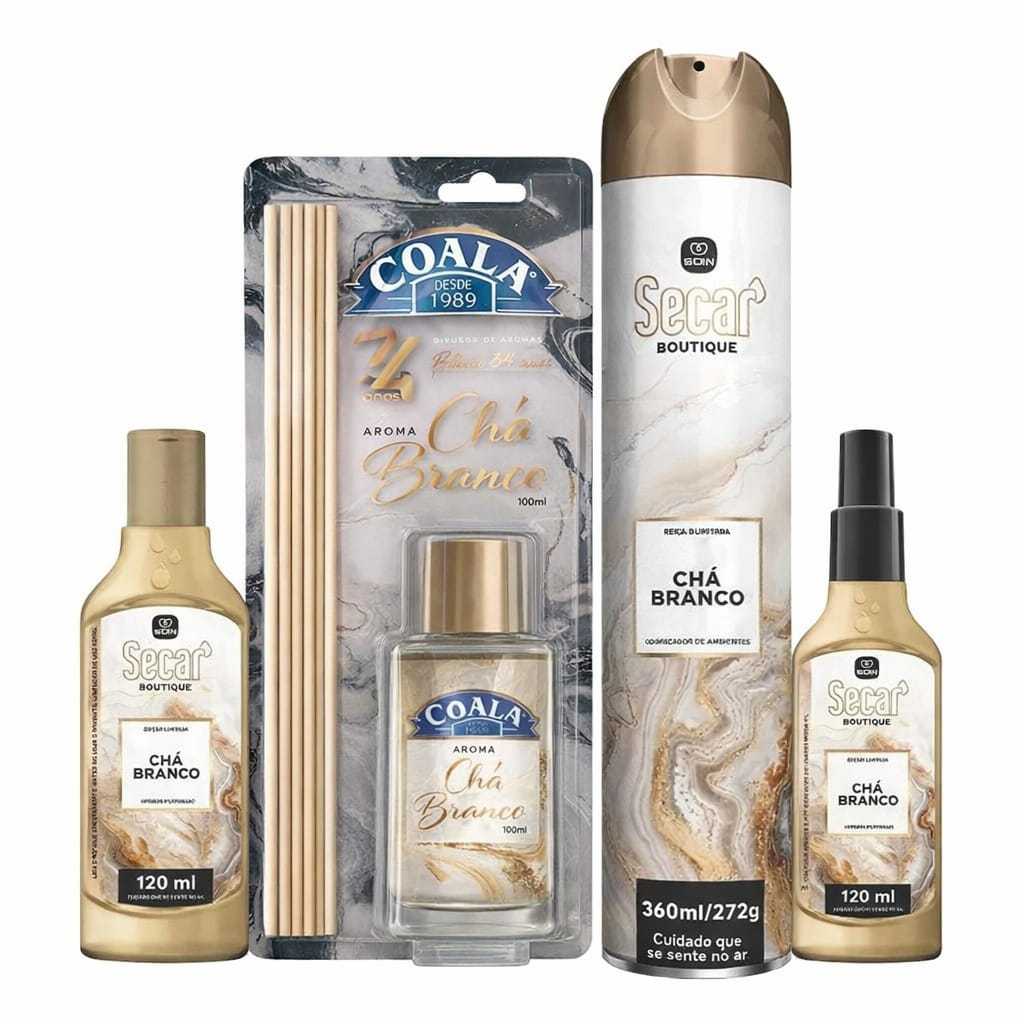 KIT DIFUSOR COALA + LIMPADOR+ HOME SPRAY + BOM AR DE CHÁ BRANCO SECAR ...
