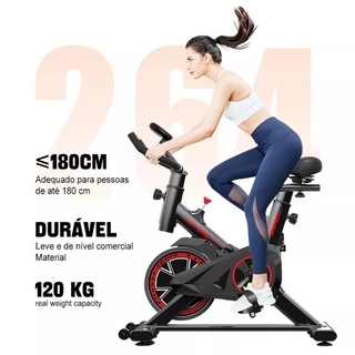 Bicicleta Spinning Ergométrica Profissional Silenciosa Assento Ajustável Suporta 120kg em Oferta na Shopee