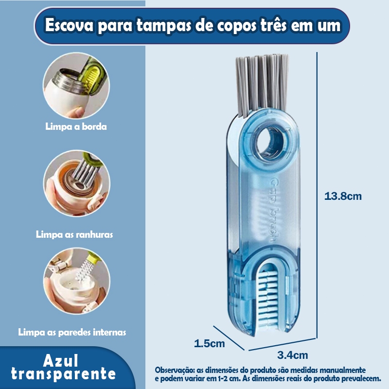 AICOOL Escova de limpeza multifuncional 360° três em um Kit de limpeza ...