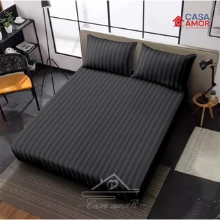cor sólida Listrado Não desaparece Jogo De Lençol 03 Peças CASAL QUEEN SOLTEIRO Percal Ponto em Oferta na Shopee