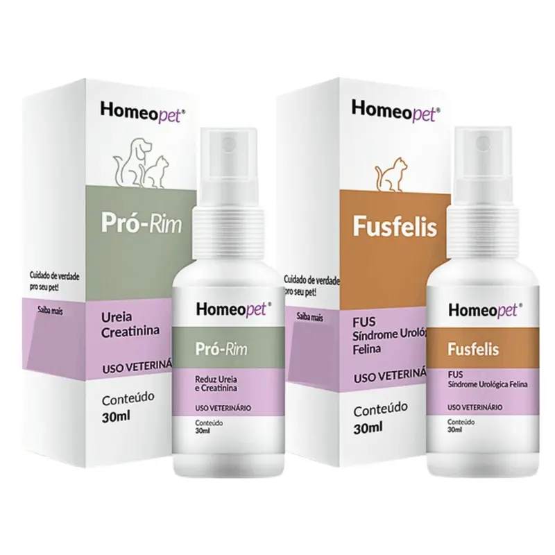 Kit Pró Rim + Fusfelis Cães Gatos Homeopet 30ml | Shopee Brasil