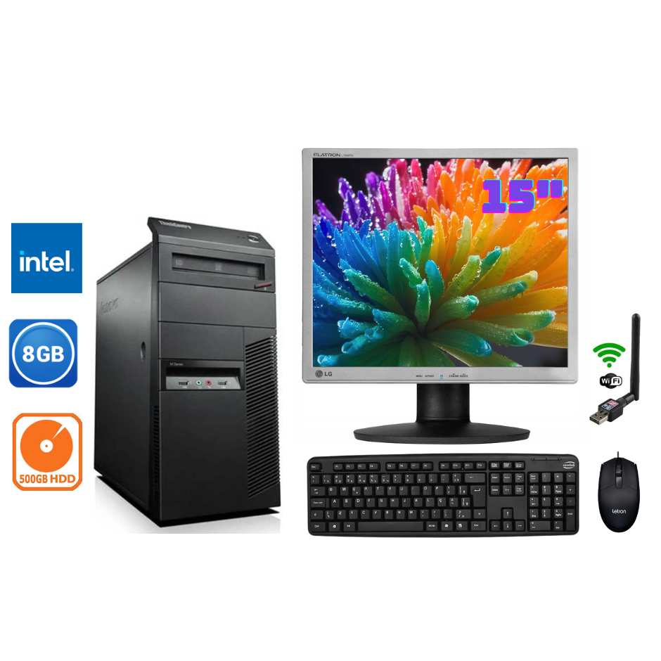 CPU Empresarial Lenovo, Thinkcentre M720s, Core i7 8ª Geração