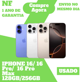 [USADO] Celular Apple iPhone 16/16 Pro/16 Pro Max • 128gb/256 gb 5G• Original • 1 Ano de Garantia•NF