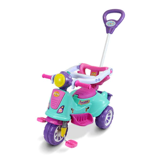 Triciclo Motoca Infantil C/ Guia Passeio E Pedal Avespa Pink Maral em Oferta na Shopee