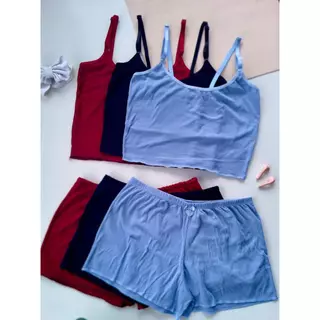 Kit de 3 Pijama Feminino Baby Doll Canelado Verão Alça Regulável Cores Variadas Roupa de Dormir Blog em Oferta na Shopee