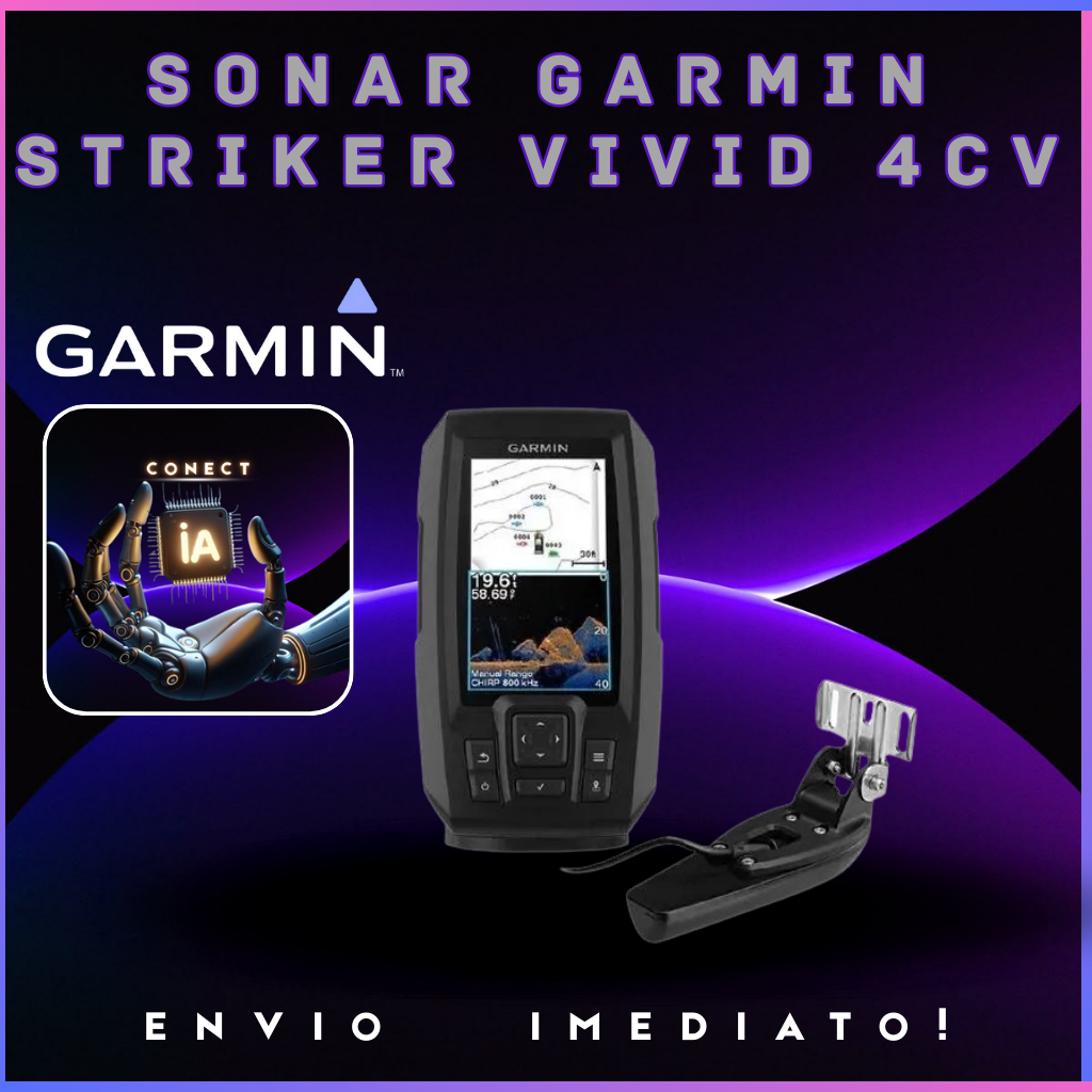 Sonar Garmin Striker Vivid Gps 4cv + Transdutor Sonda Gt20 ( LER ...