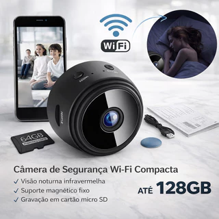 Câmera A9 Mini WiFi 1080P HD com Visão Noturna – Vigilância Residencial Remota por App em Oferta na Shopee