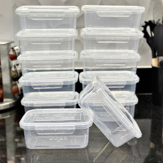 Kit 10 Marmitas fitness 800ml com Travas Laterais - BPA FREE Plástico organizador de alimentos dieta