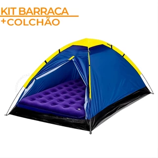 Conjunto de Barraca 4 Lugares + Colchão de Casal Inflável - MOR CAMPING em Oferta na Shopee
