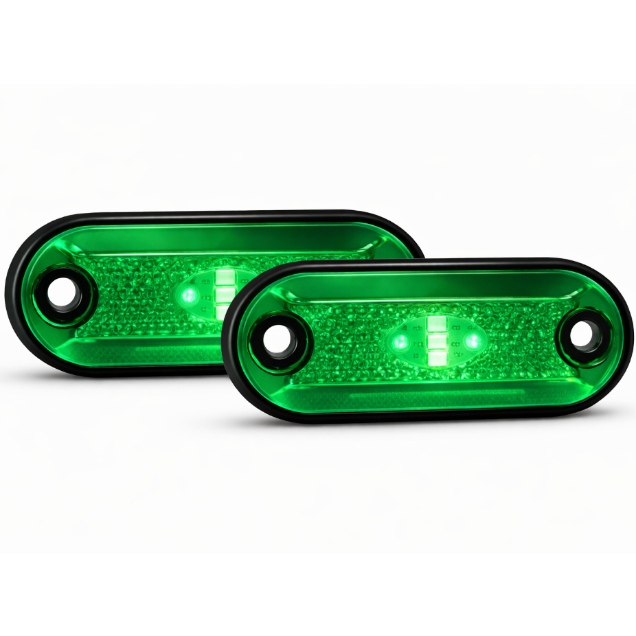 Lanterna Delimitadora LED Kit 2 Unidades Bivolt Verde 12V 24V Outliers ...