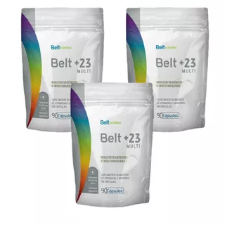 3x Belt +23- Caps Max- Multivitamínico- Pacote 90 Cápsulas