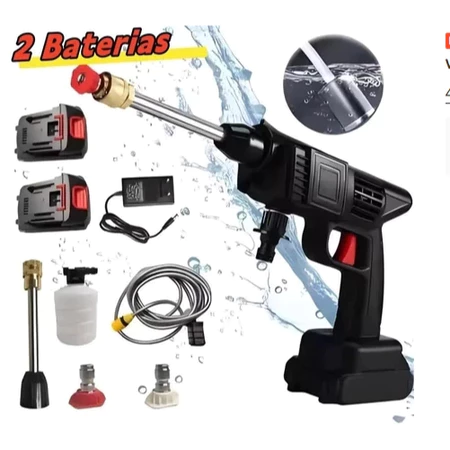 Lavadora Portátil de Alta Pressão com 2 Baterias Recarregáveis