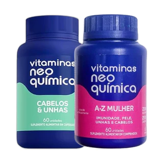 Vitaminas Mulher 60 cpr + Cabelos e Unhas 60 cps Neo Quimica em Oferta na Shopee