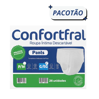 Fralda Adulta Geriátrica Confortfral Pants P/M - G/XG (26 Unidades Cada Pacote) – Pacote Econômico em Oferta na Shopee