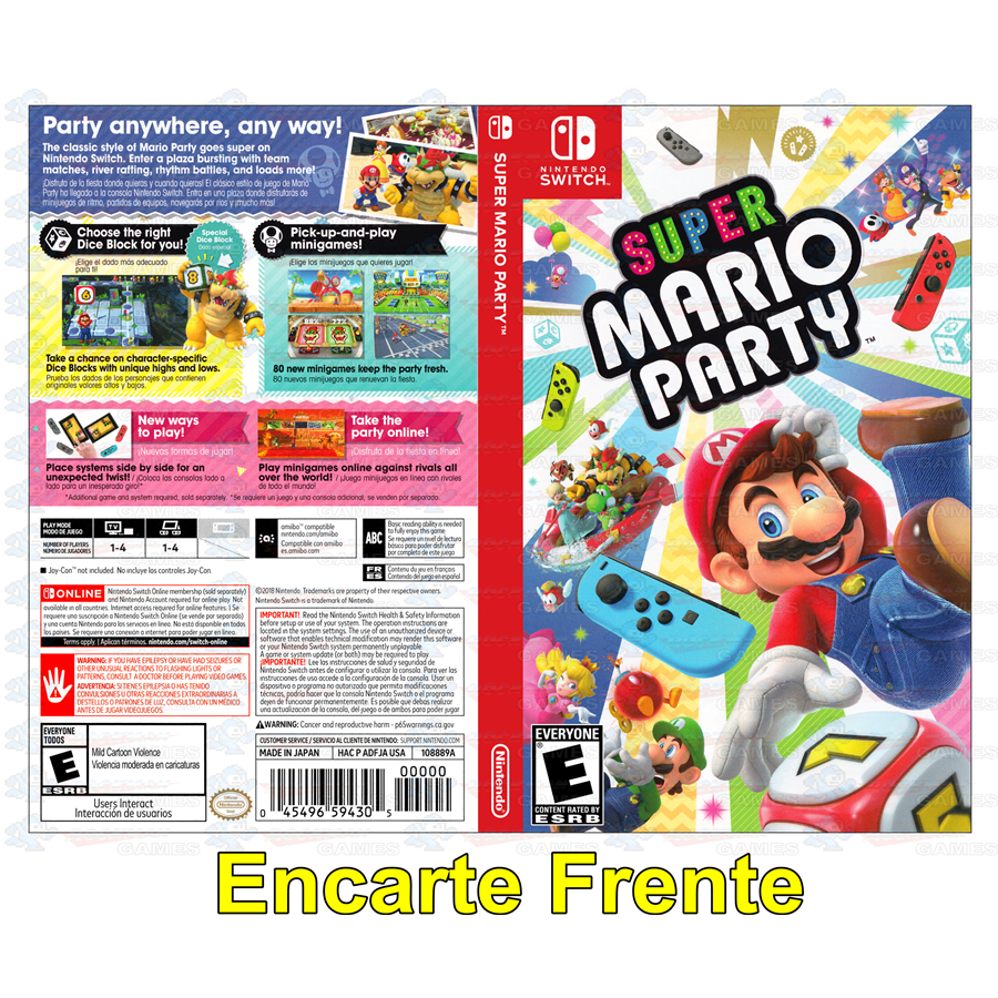 Encarte Repro Super Mario Party - Nintendo Switch | Shopee Brasil