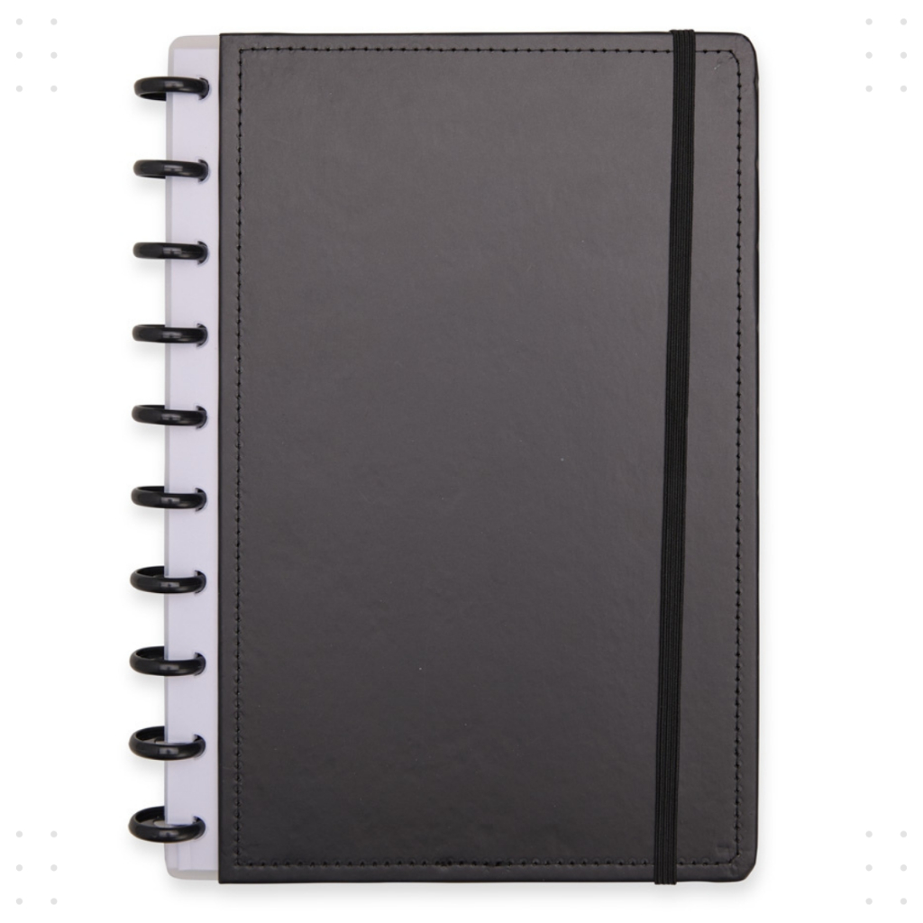 Caderno Intelig de Disco 25x18 Capa Dura 80 Folhas Reposicionável ...