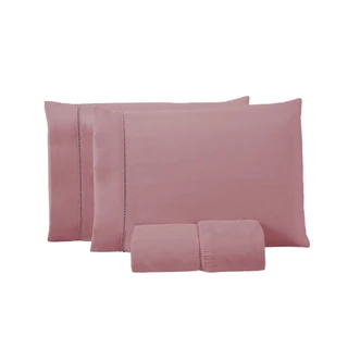 Jogo de Lençol 02 e 03 Peças 400 Fios Cama Casal Queen King Solteiro Micropercal Ponto Palito em Oferta na Shopee