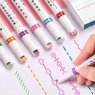 Caneta Carimbo De Rolo Roller Para De Renda DIY-Papelaria Fofa De 6 Cores Artesanato E Decoração De Presentes
