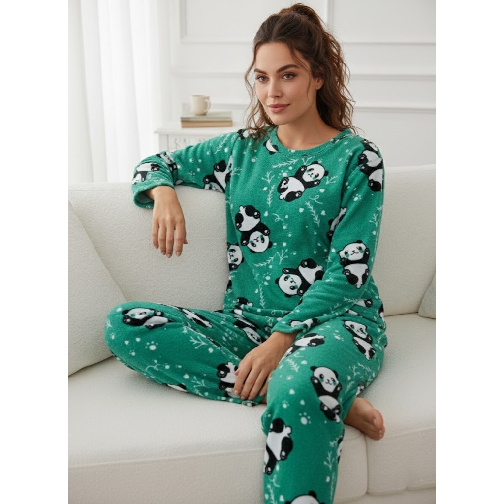 PIJAMA FEMININO ADULTO ULTRA SOFT MANGA LONGA OUTONO/INVERNO PROMOÇÃO ...