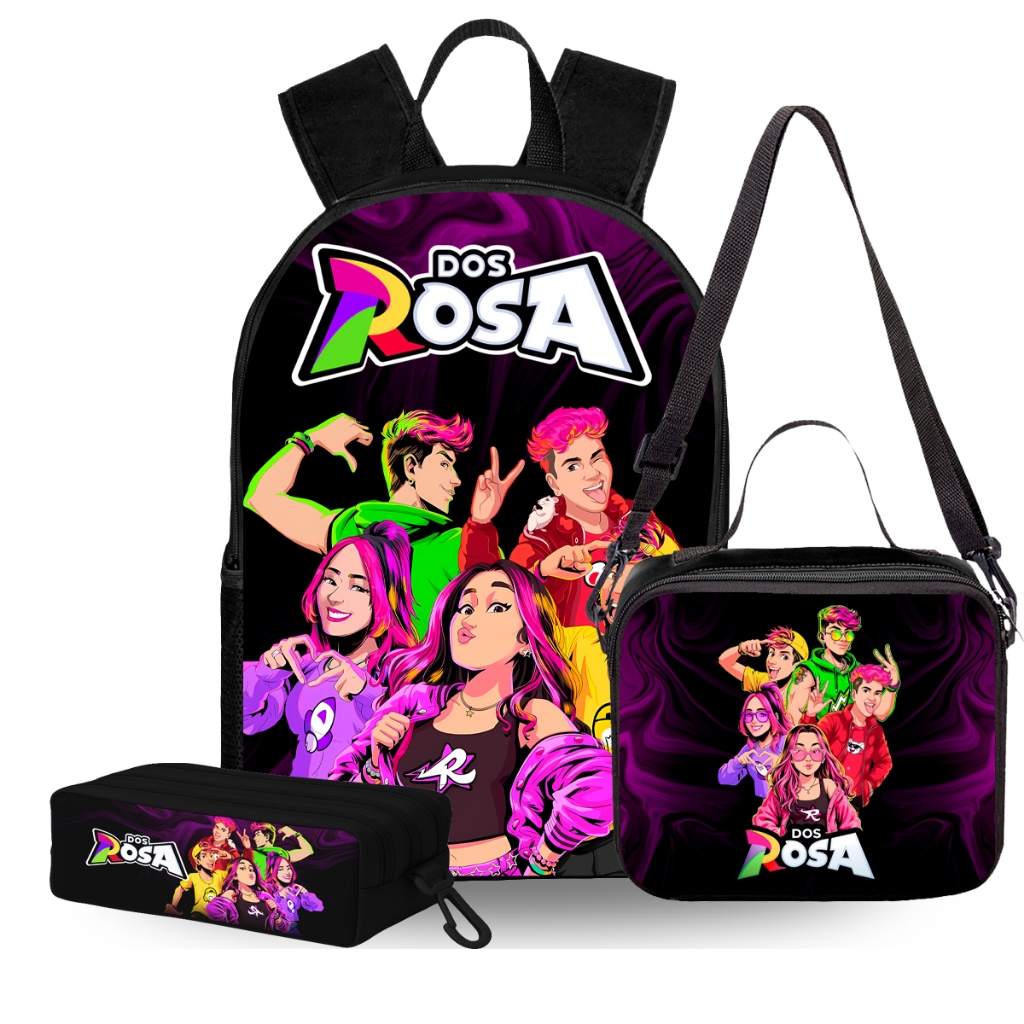Mochila Escolar Emilly Vick e sua Turma Dos Rosa Resistente com bolsos ...