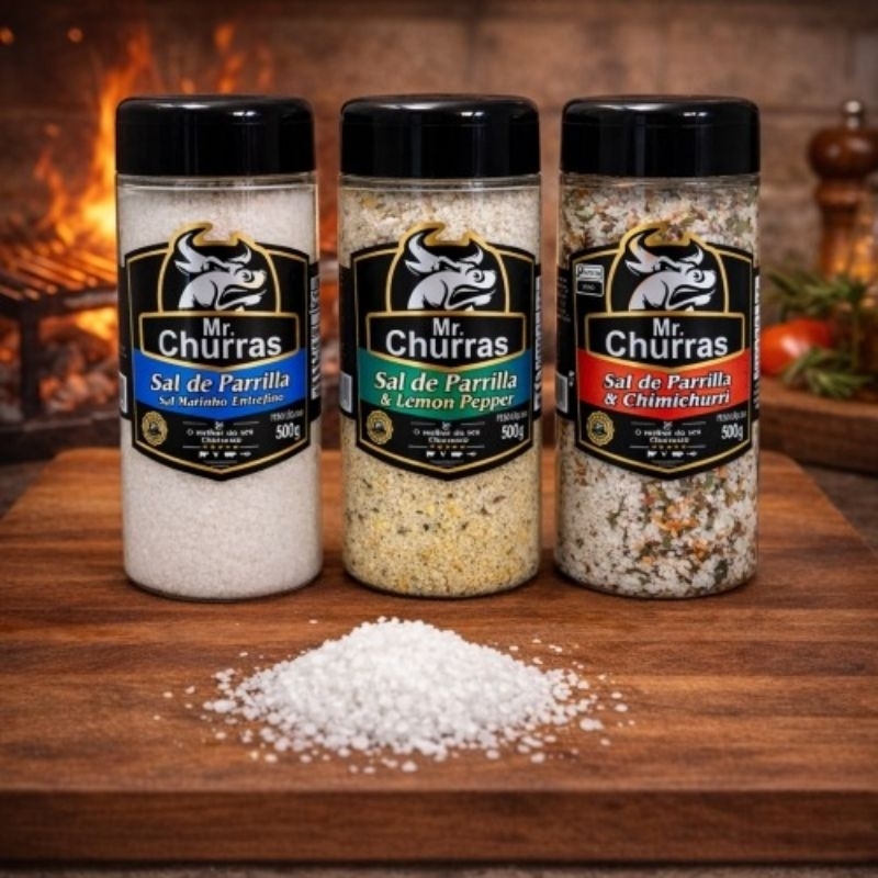 KIT SAL DE PARRILLA CHURRASCO 500g 03 POTES TEMPERO PARA CHURRASCO ...