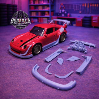 Body Kit RWB 1:64 Para Hot Wheels Porsche 993 | Widebody + Aerofólio + Motor | Resina 3D Custom