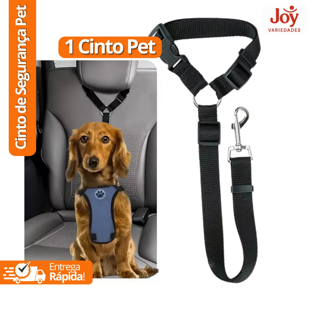 Cinto de Segurança Pet Cachorro para Encosto de Cabeça Carro Regulagem ...