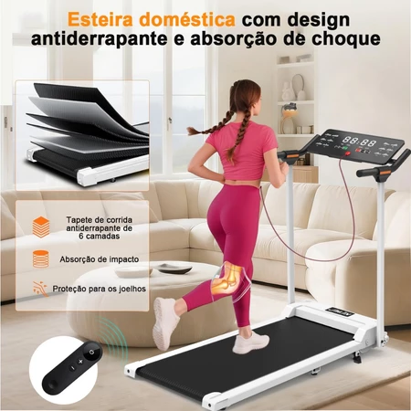 Esteira Ergométrica Elétrica Trainer de Caminhada Mecânica Dobrável Self Machine com Display suporta 100kg
