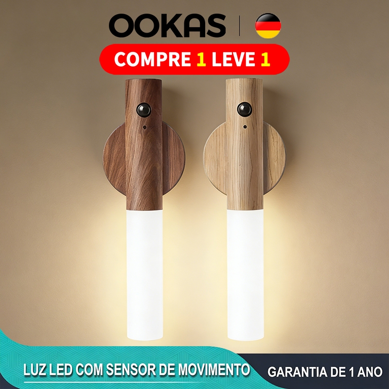 OOKAS Recarregável Luminária De Parede Sem Fio Arandela De Parede ...