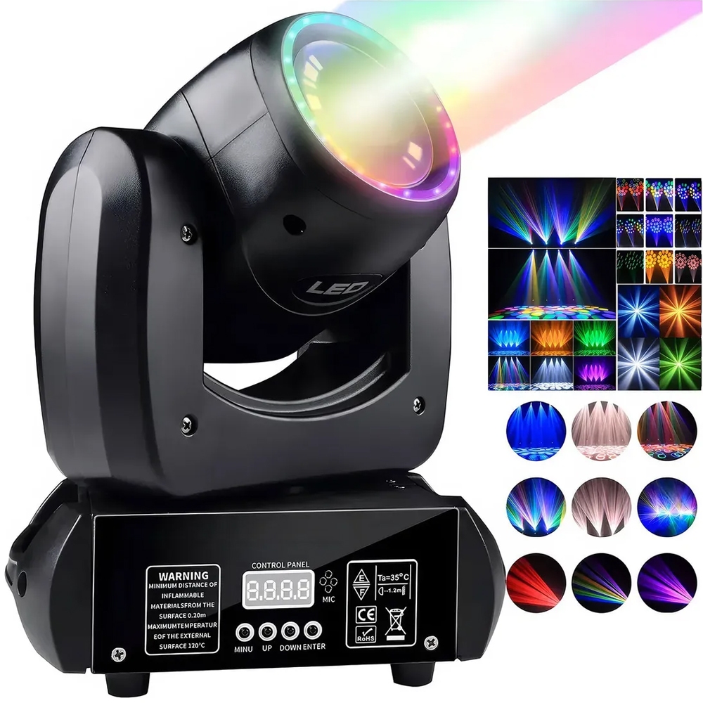 Moving Head Beam 200w Arco Iris Borda Led Prisma Dmx | Shopee Brasil
