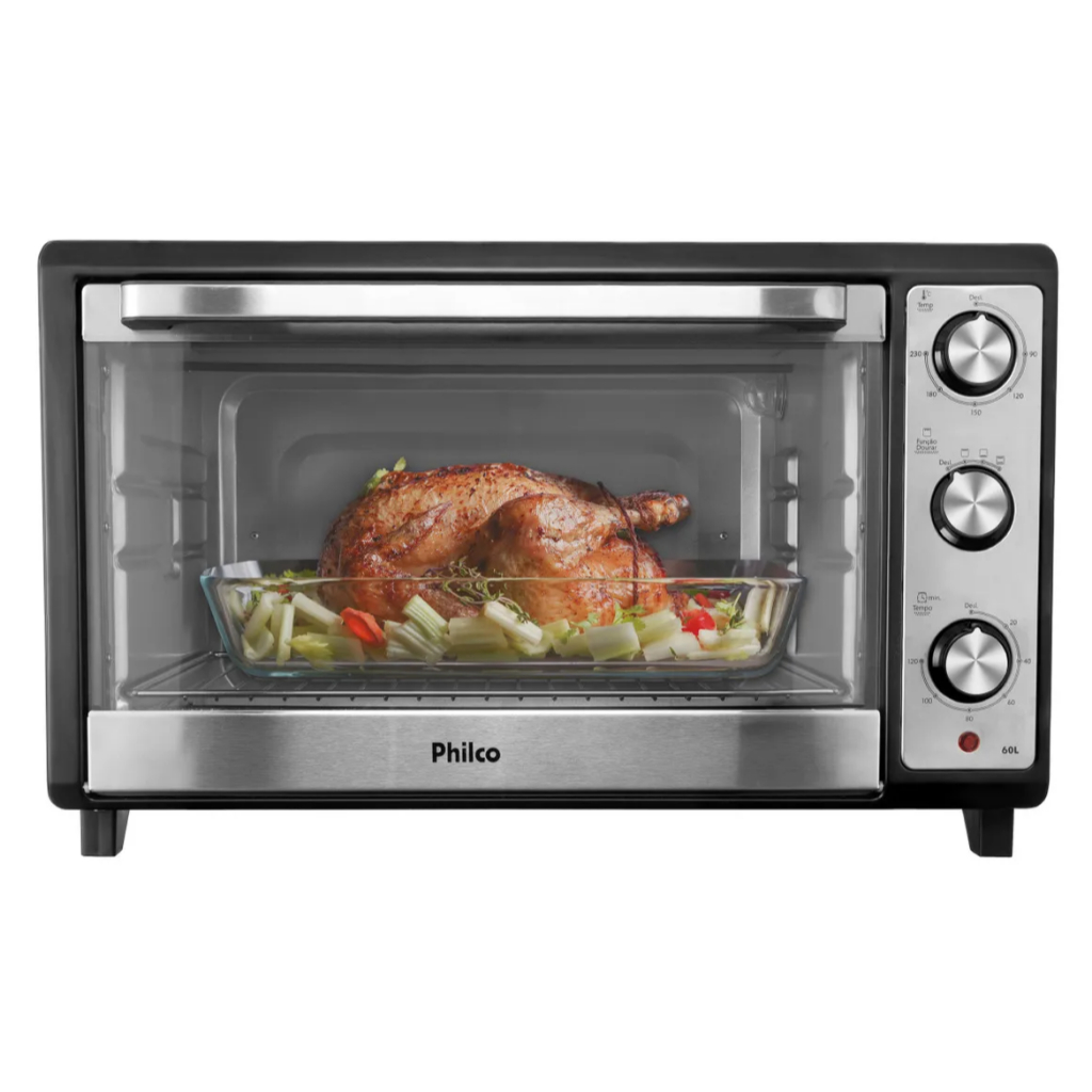 Forno elétrico de mesa Philco PFE60I 60L cor Prateado | Shopee Brasil