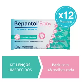 Kit 12 Lenços Umedecidos Proteção Antibac 48un cada Bepantol em Oferta na Shopee