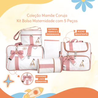 Kit Maternidade com 5 Peças Personalizado menina | Coleção Mamãe Coruja em Oferta na Shopee